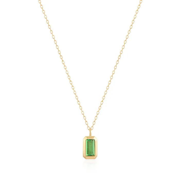 Necklaces ASPEN Tsavorite Bezel Necklace Aurelie Gi