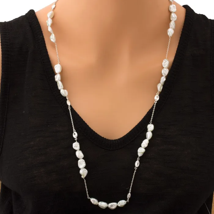 Necklaces Elisa Ilana Keshi Pearl Necklace Strand Necklaces Elisa Ilana Keshi Pearl Necklace Strand