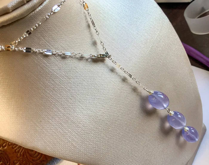 Necklaces Elisa Ilana Lavender Chalcedony in Sterling Silver Necklace