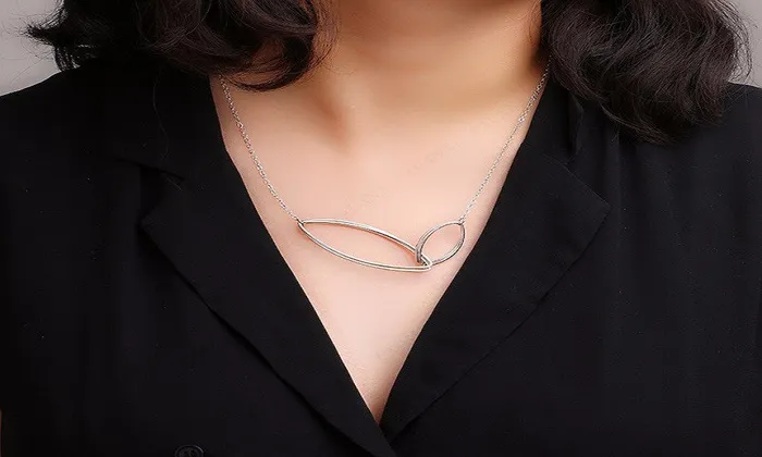 Necklaces Fashion Geometric Oval Pendant Necklace sparklingselections