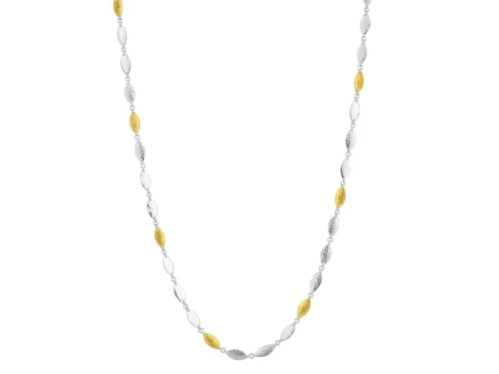 Necklaces GG SILVER CLS GURHAN Willow Sterling Silver SingleStrand Short Necklace 12mm Flakes Gold Accents Necklaces GG SILVER CLS GURHAN Willow Sterling Silver SingleStrand Short Necklace 12mm Flakes Gold Accents