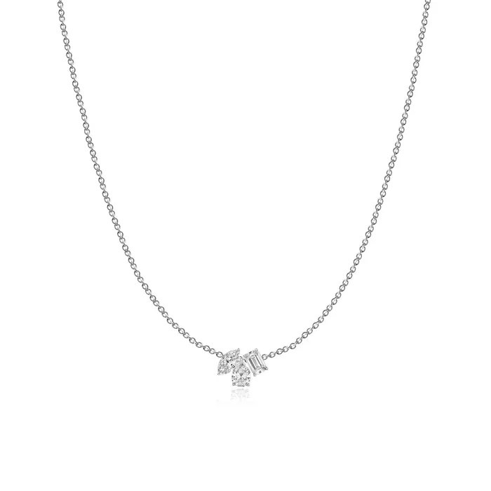 Necklaces Small Multi Shape Three Diamond Necklace Alev Jewelry