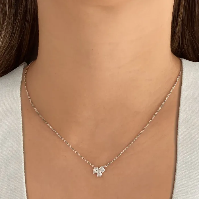 Necklaces Small Multi Shape Three Diamond Necklace Alev Jewelry