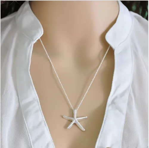 Necklaces sparklingselections Beautiful Silver Plated Starfish Pendant Necklace For Women