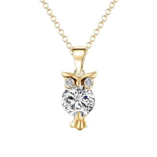 Necklaces sparklingselections Gold Color Owl Necklace Pendant Necklaces sparklingselections Gold Color Owl Necklace Pendant