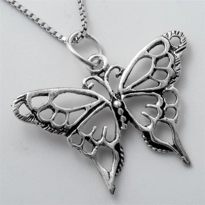 Necklaces Womens Silver Butterfly Necklace Pendant sparklingselections Necklaces Womens Silver Butterfly Necklace Pendant sparklingselections