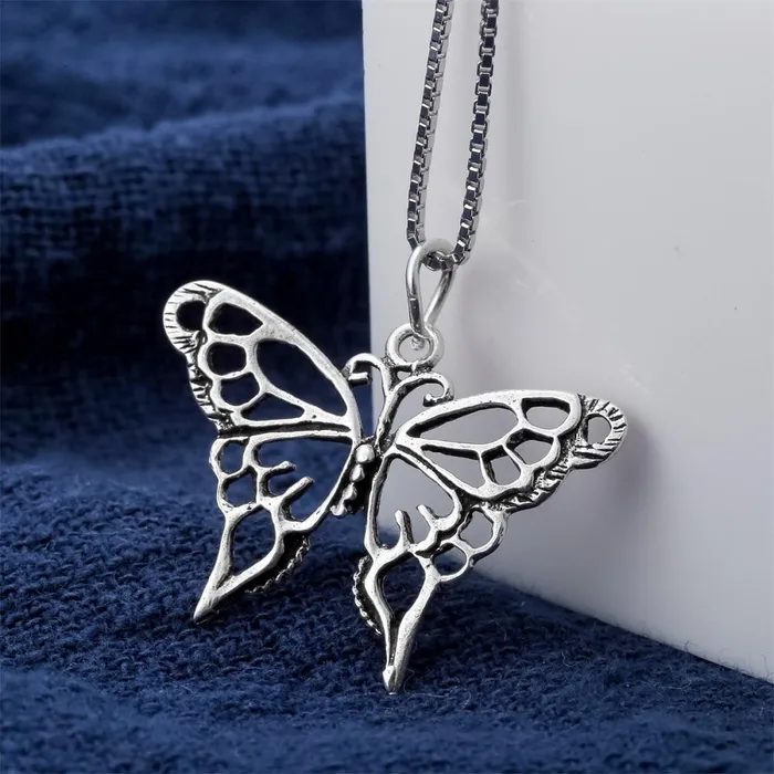 Necklaces Womens Silver Butterfly Necklace Pendant sparklingselections Necklaces Womens Silver Butterfly Necklace Pendant sparklingselections