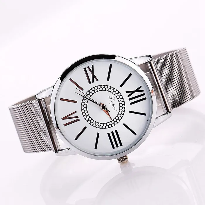 New Silver Pattern Women Luxury Stainless Steel Quartz Watch sparklingselections Earrings New Silver Pattern Women Luxury Stainless Steel Quartz Watch sparklingselections Earrings
