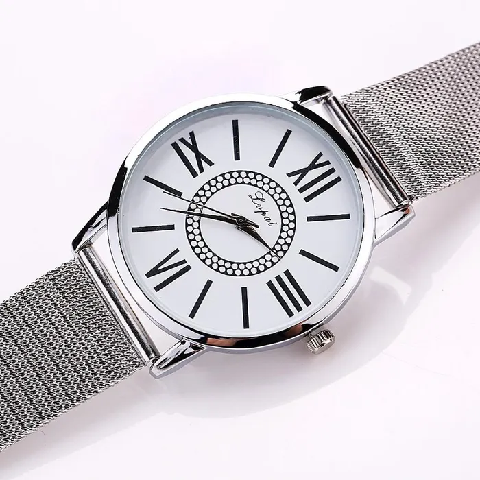 New Silver Pattern Women Luxury Stainless Steel Quartz Watch sparklingselections Earrings New Silver Pattern Women Luxury Stainless Steel Quartz Watch sparklingselections Earrings
