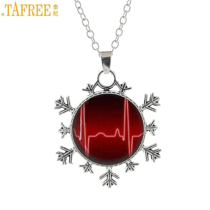 Nurse Doctor Heart beat charm jewelry Snowflake Pendant Necklace sparklingselections Necklaces Nurse Doctor Heart beat charm jewelry Snowflake Pendant Necklace sparklingselections Necklaces