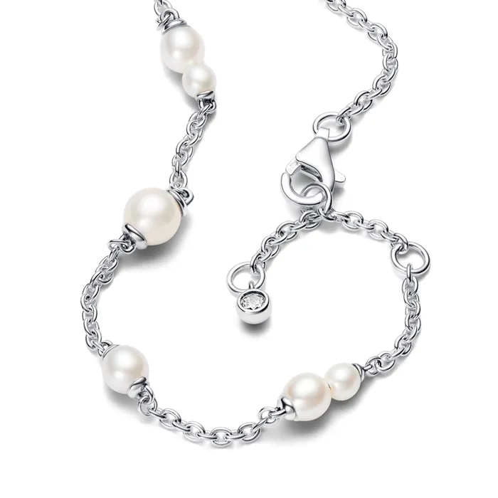Pandora Bracelets Treated Freshwater Cultured Pearl Station Chain Bracelet