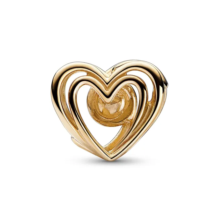 Pandora Charm Necklaces Openwork Swirling Heart Freshwater Cultured Pearl Charm