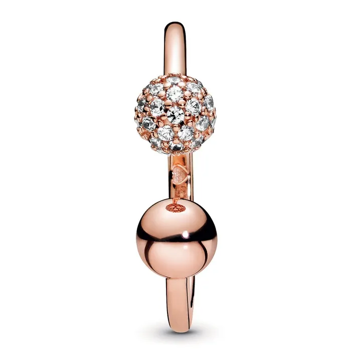Pandora Rings Pandora Polished Pav Bead Open Ring Final Sale Pandora Rings Pandora Polished Pav Bead Open Ring Final Sale