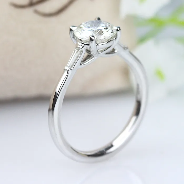 Parade Classic Round Head w Trillion Diamond Accent Engagement Ring Parade Designs Rings Parade Classic Round Head w Trillion Diamond Accent Engagement Ring Parade Designs Rings
