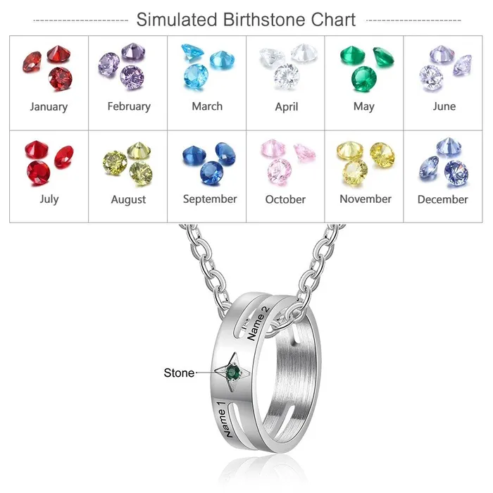 Personalized His and Hers Name Ring Necklace Ashley Jewels Necklaces