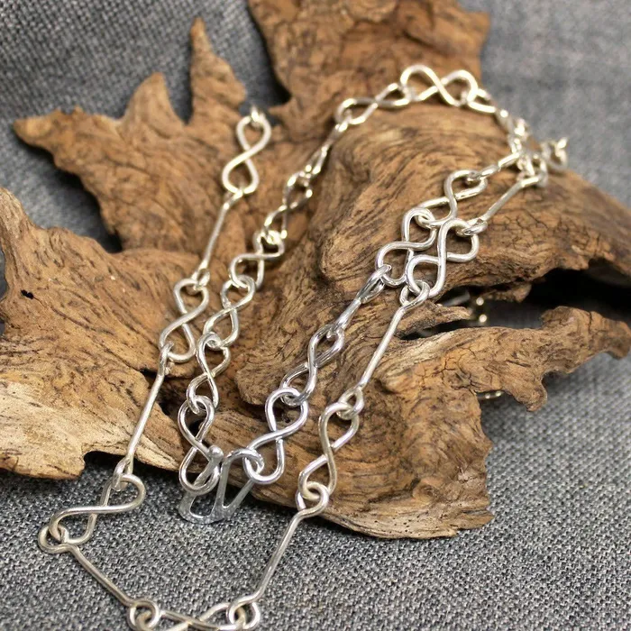 Rings Crucian Gold Sterling Silver Infinity Chain