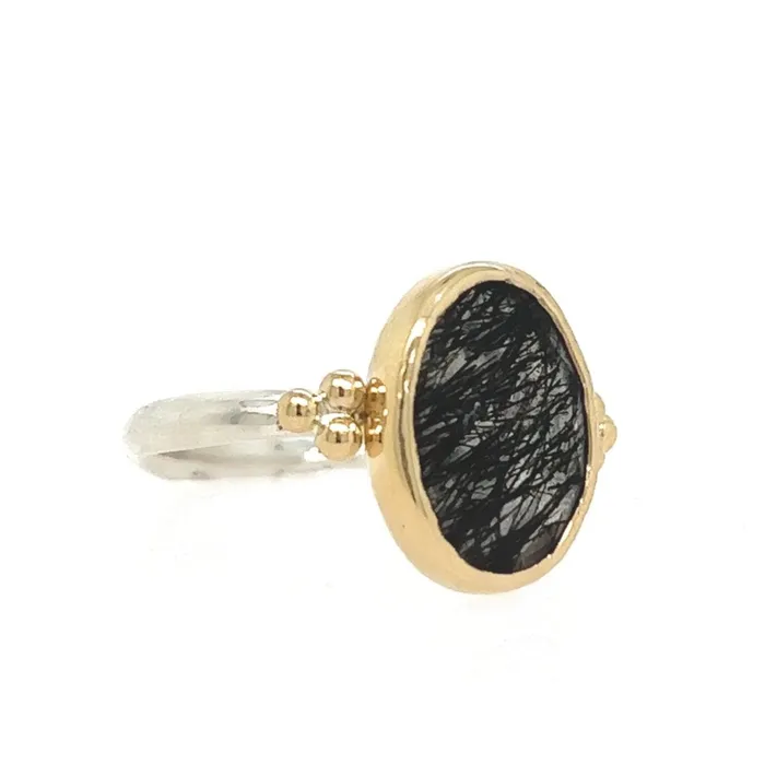 Rings Emily Amey Jewelry Tourmalinated Quartz Ring in 14k gold and sterling silver