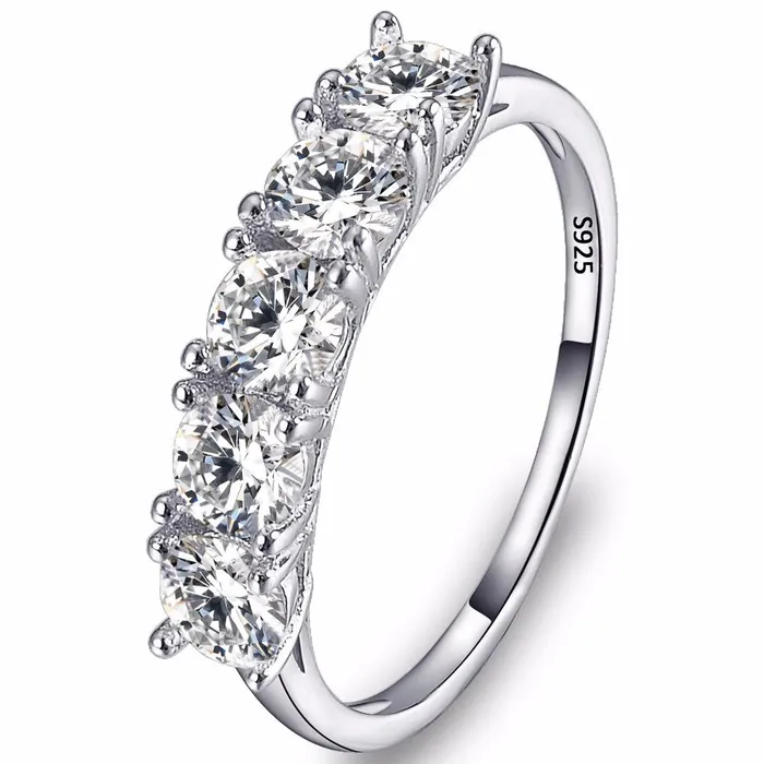 Rings sparklingselections Fashion 925 Sterling Silver Bridal Ring Clear Cubic Zircon Wedding Ring Rings sparklingselections Fashion 925 Sterling Silver Bridal Ring Clear Cubic Zircon Wedding Ring