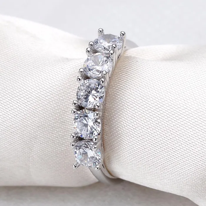 Rings sparklingselections Fashion 925 Sterling Silver Bridal Ring Clear Cubic Zircon Wedding Ring Rings sparklingselections Fashion 925 Sterling Silver Bridal Ring Clear Cubic Zircon Wedding Ring