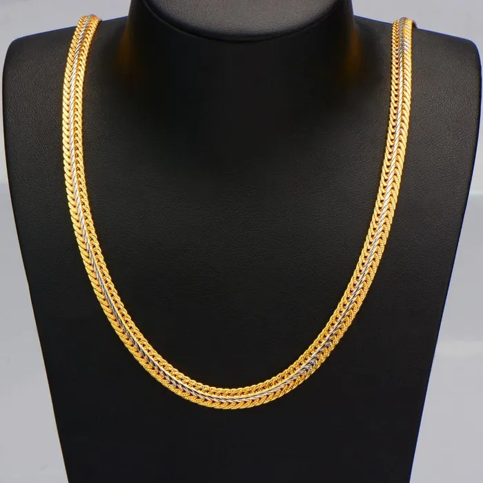 Rings sparklingselections New Stylish Two Tone Gold Color Chain Jewelry Set Rings sparklingselections New Stylish Two Tone Gold Color Chain Jewelry Set
