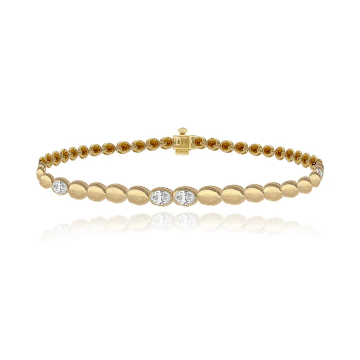 Seven Oval Diamond Golden Bracelet Alev Jewelry Bracelets