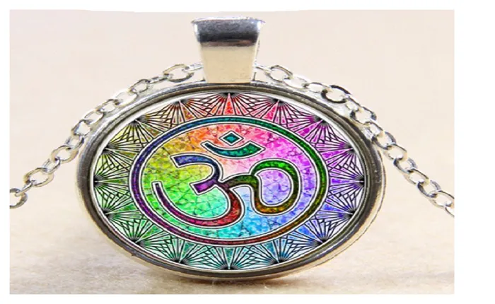 Silver Plated Yoga OM Pendant Necklace sparklingselections Necklaces