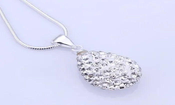 Sparkling Selection Necklaces Rhinestones Water Drop Crystal Pendant Necklace