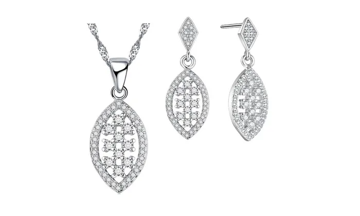 sparklingselections Earrings Crystal Pendant Necklace Stud Earrings Jewelry Sets sparklingselections Earrings Crystal Pendant Necklace Stud Earrings Jewelry Sets