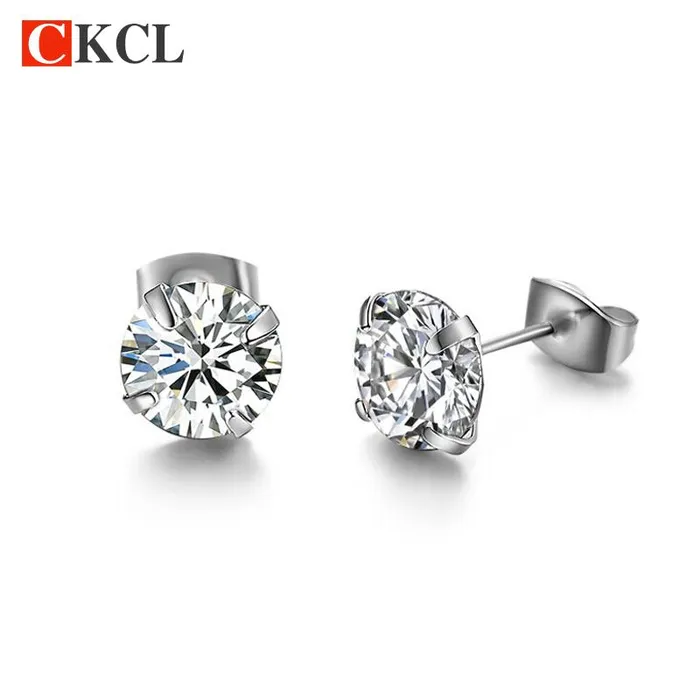 sparklingselections Earrings Silver Plated Zircon Stud Earrings For Women