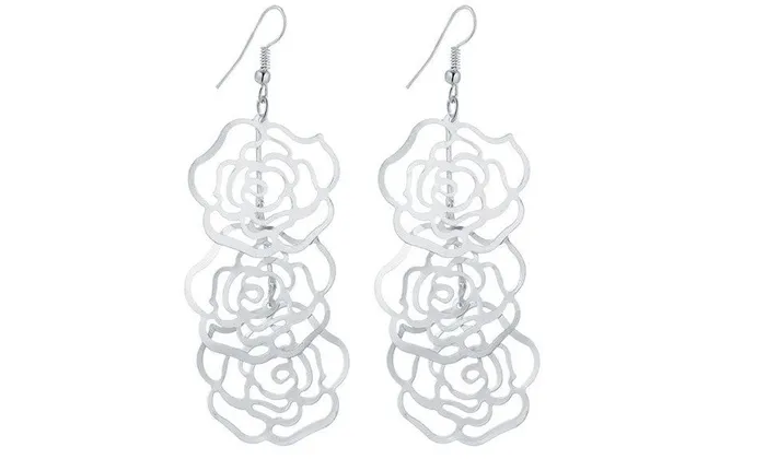 sparklingselections Earrings Women Hollow Rose FlowerDangle Charm Earrings