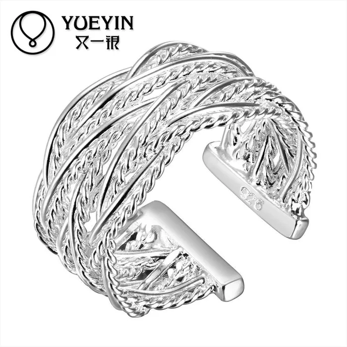 sparklingselections Fashion Silver Hollow weave Engagement Rings Rings