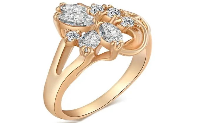 sparklingselections Gold Plated Zircon Crystal Ring 9 Rings