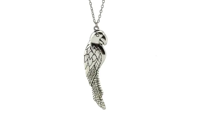sparklingselections Necklaces 26 Inch Silver Parrot Pendant Necklace For Women