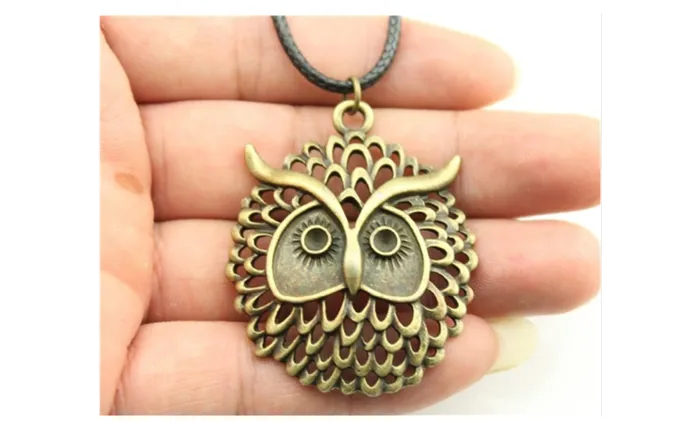 sparklingselections Necklaces Antique Bronze Color Owl Pendant Necklace Men Women Leather Chain Necklace Jewelry sparklingselections Necklaces Antique Bronze Color Owl Pendant Necklace Men Women Leather Chain Necklace Jewelry