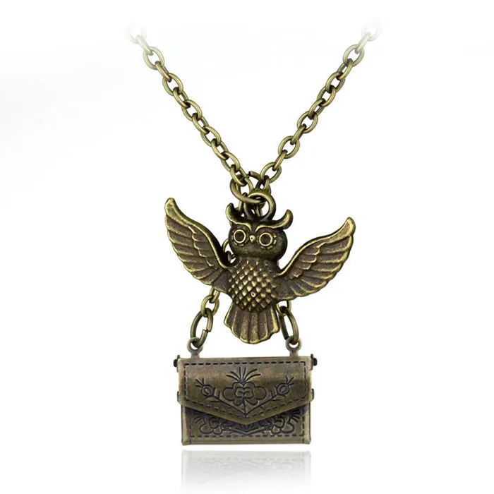 sparklingselections Necklaces Letter Owl Pendant Necklace