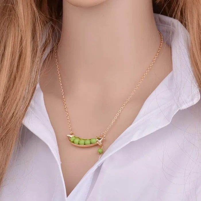 sparklingselections new Fashion Cute Green Pea Pendant Necklace for Women Necklaces sparklingselections new Fashion Cute Green Pea Pendant Necklace for Women Necklaces