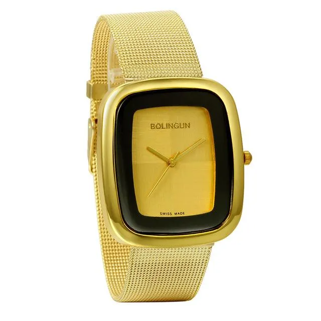 sparklingselections PreStyled Sets Women Gold Rectangle Wristwatch