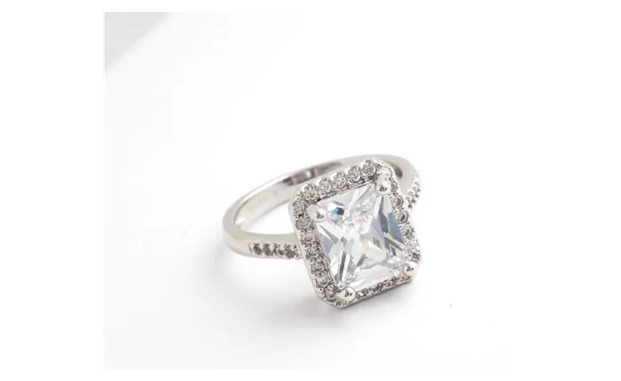 sparklingselections Rings Square Design White Gold Plated CZ Wedding Ring For Wpmen 678 sparklingselections Rings Square Design White Gold Plated CZ Wedding Ring For Wpmen 678