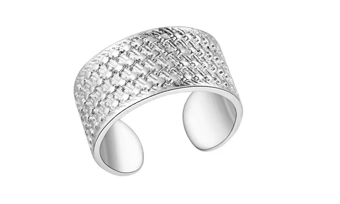 sparklingselections Rings Unique ShapeSilver Plated Adjustable Ring