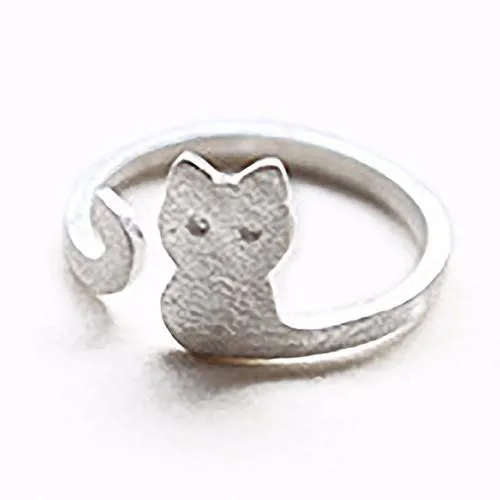 sparklingselections Rings Women Fashion Jewelry Xmas Gift Cartoon Cat Sliver Plated Open Adjustable Ring sparklingselections Rings Women Fashion Jewelry Xmas Gift Cartoon Cat Sliver Plated Open Adjustable Ring