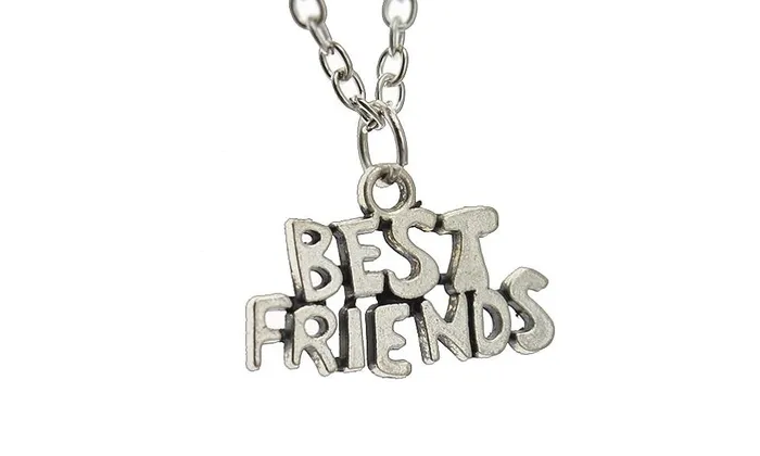 sparklingselections Silver Best Friends Pendant Necklace Necklaces