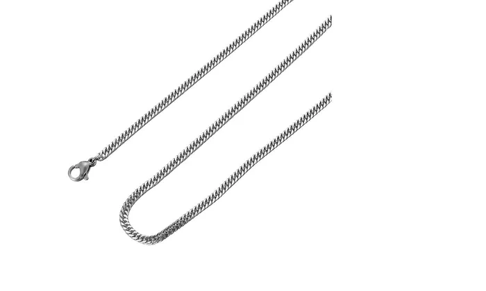 sparklingselections Silver Plated Flat Curb Plain Necklaces Rings