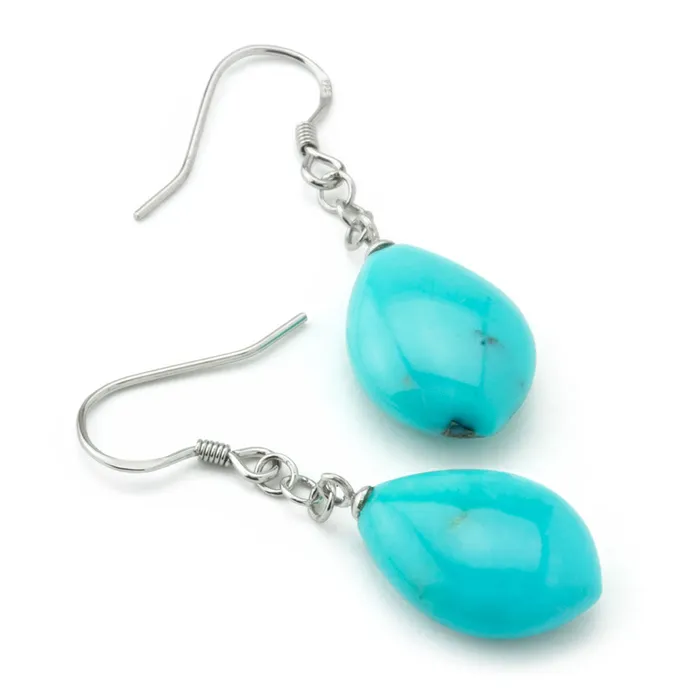Turquoise Teardrop Chain Earrings6451147 Elisa Ilana Earrings