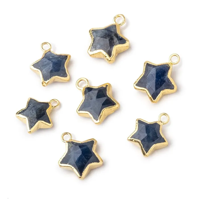 1011mm Gold Leafed Sapphire Faceted Star Focal Pendant 1 piece Beadsofcambaycom Necklaces 1011mm Gold Leafed Sapphire Faceted Star Focal Pendant 1 piece Beadsofcambaycom Necklaces
