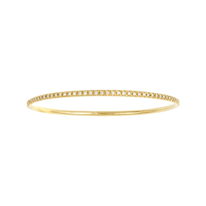 14 Karat Yellow Gold Diamond Eternity Bangle Mrs Jones Company PreStyled Sets 14 Karat Yellow Gold Diamond Eternity Bangle Mrs Jones Company PreStyled Sets
