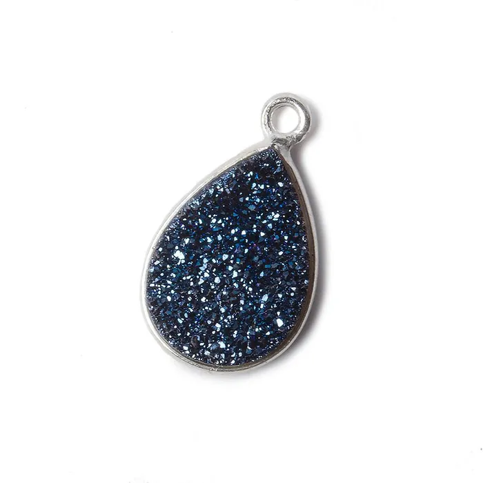 15x11mm Silver Bezel Mystic Aegean Blue Drusy Pear Pendant 1 piece Beadsofcambaycom Necklaces 15x11mm Silver Bezel Mystic Aegean Blue Drusy Pear Pendant 1 piece Beadsofcambaycom Necklaces