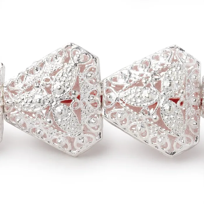 18x20mm Sterling Silver Plated Copper Filigree Triangle 8 inch 11 Beads Beadsofcambaycom Rings 18x20mm Sterling Silver Plated Copper Filigree Triangle 8 inch 11 Beads Beadsofcambaycom Rings