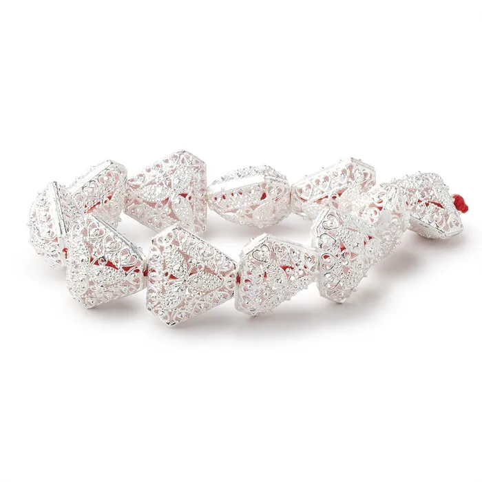 18x20mm Sterling Silver Plated Copper Filigree Triangle 8 inch 11 Beads Beadsofcambaycom Rings 18x20mm Sterling Silver Plated Copper Filigree Triangle 8 inch 11 Beads Beadsofcambaycom Rings