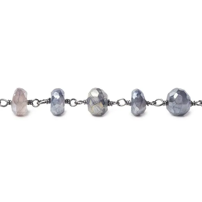657mm Silver Mystic Platinum Moonstone faceted rondelle Black Gold 925 Silver Chain by the foot 32 beads Beadsofcambaycom Rings 657mm Silver Mystic Platinum Moonstone faceted rondelle Black Gold 925 Silver Chain by the foot 32 beads Beadsofcambaycom Rings