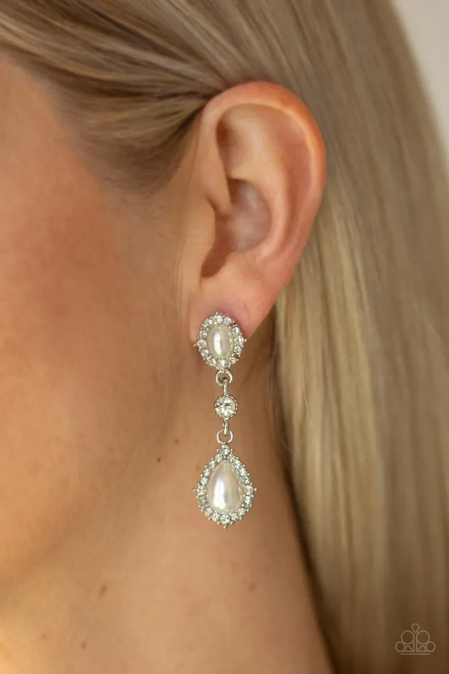 AllGLOWING White Earrings Jewelry By Bretta Paparazzi Accessories Earrings